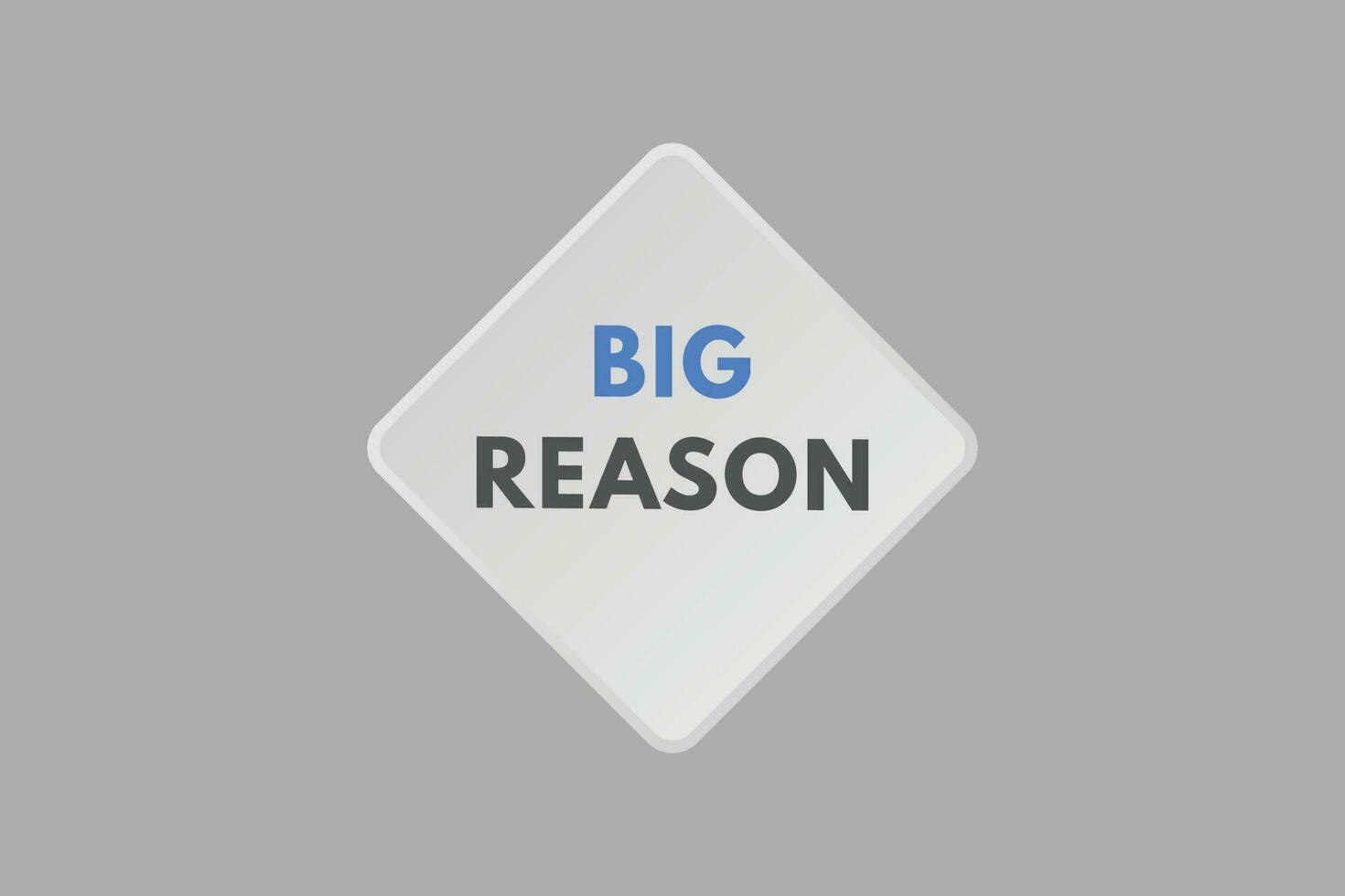 Big Reason text Button. Big Reason Sign Icon Label Sticker Web Buttons vector