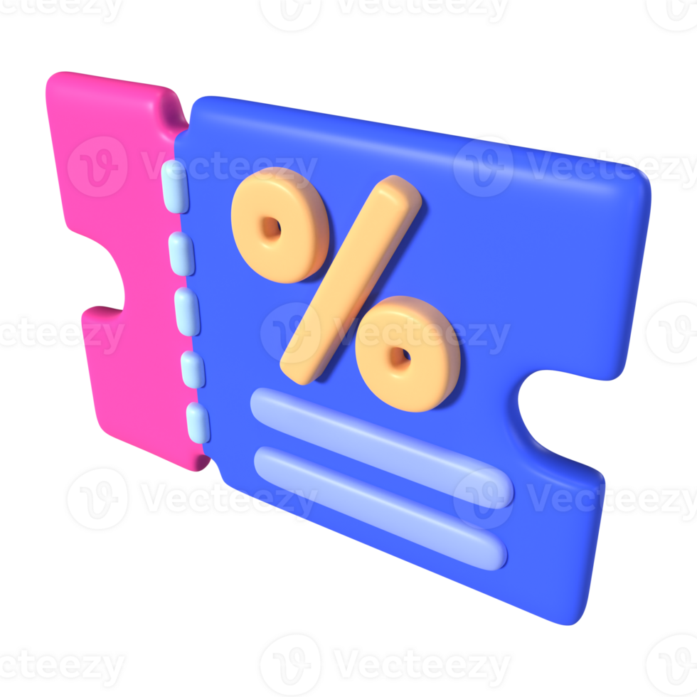 Coupon 3D Illustration Icon png