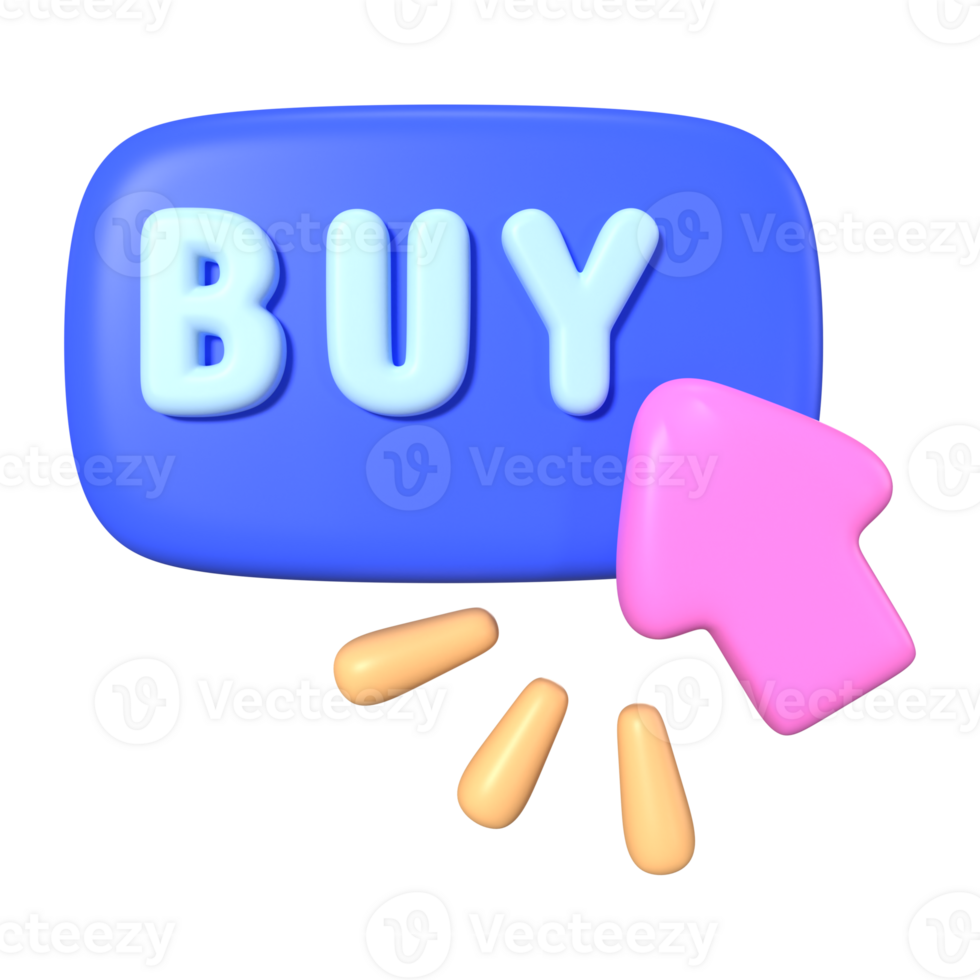 Buy Button 3D Illustration Icon png