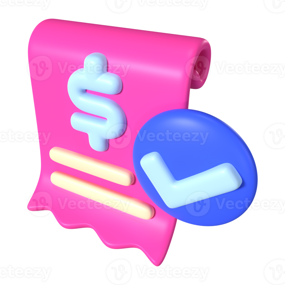Invoices 3D Illustration Icon png