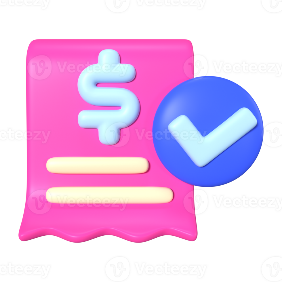 Invoices 3D Illustration Icon png