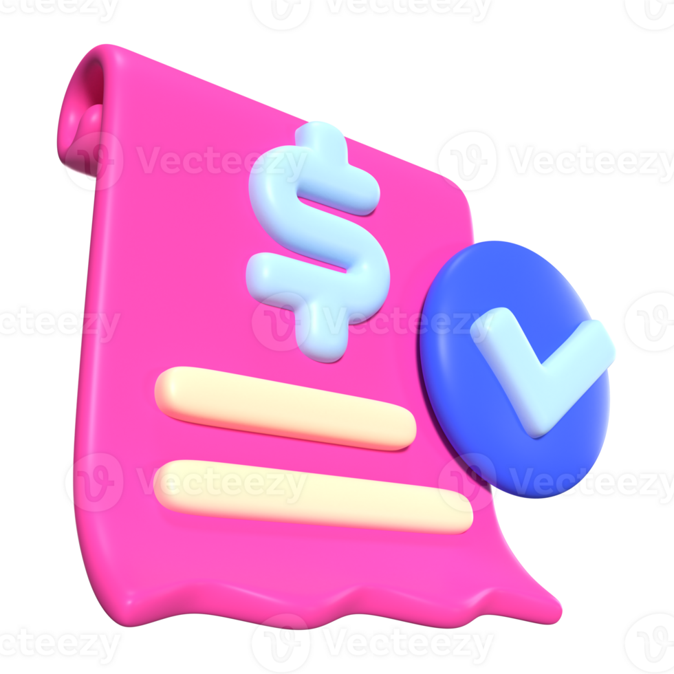 Invoices 3D Illustration Icon png