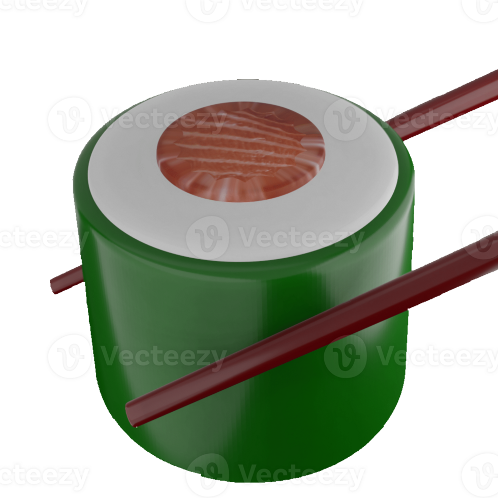 sushi illustration design in 3d style png