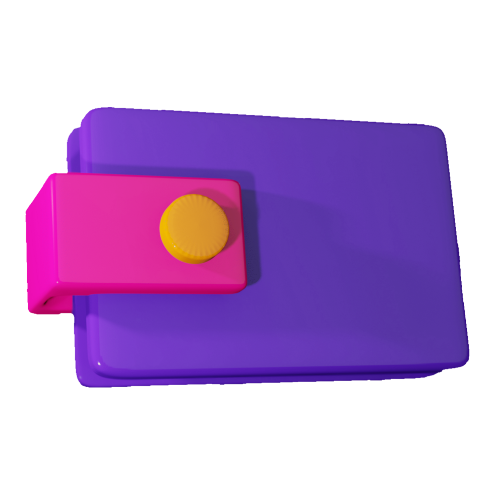 violet Couleur portefeuille et argent illustration conception dans 3d style. png