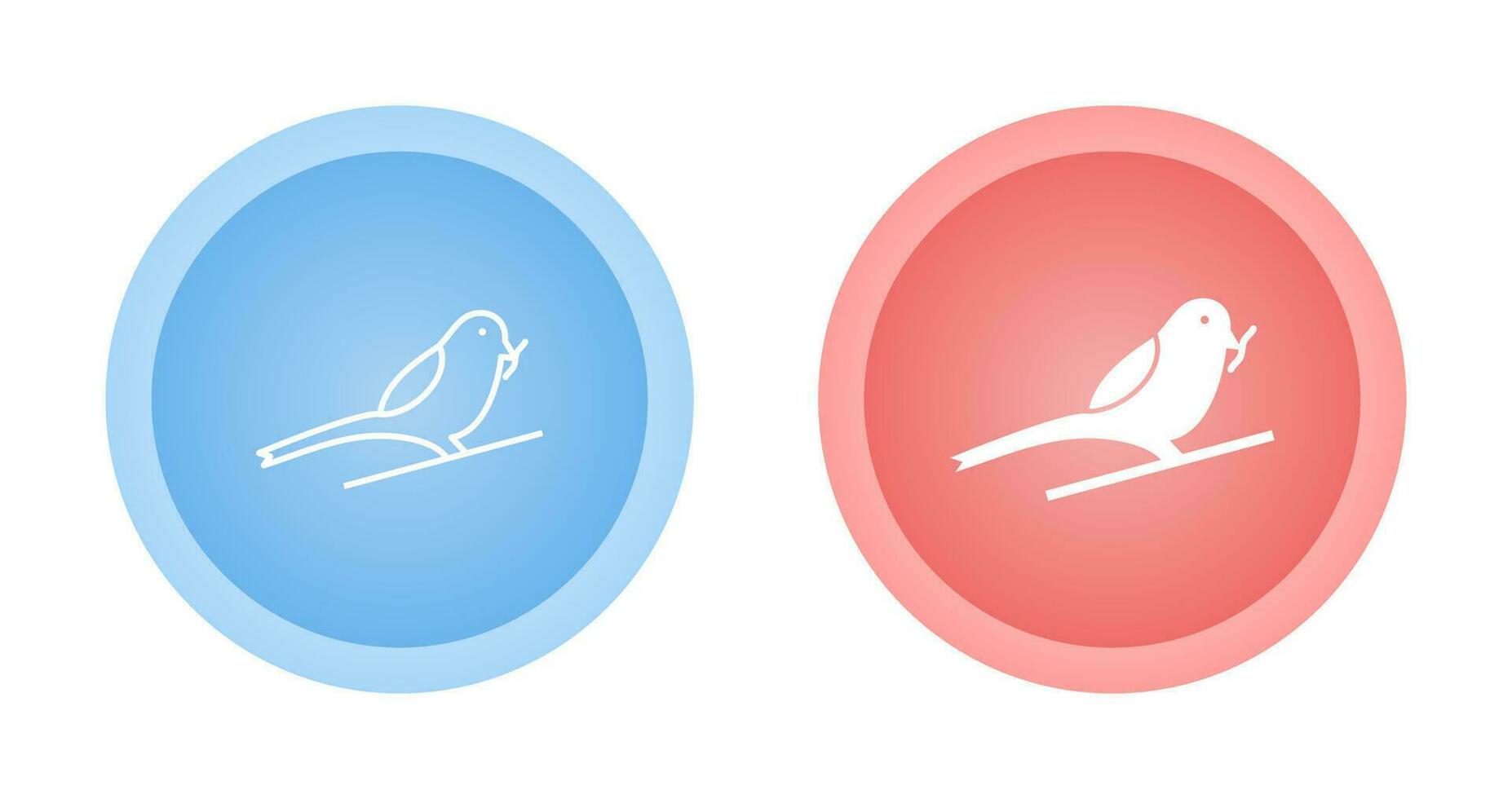 Bird Eating Worm Vector Icon