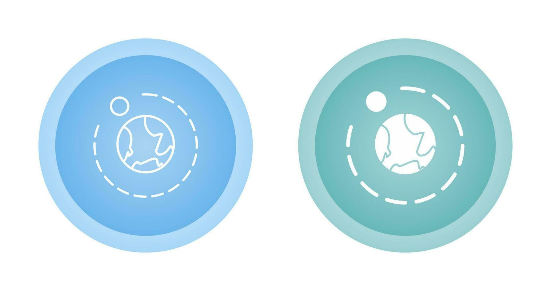 Moons Orbiitting Earth Vector Icon