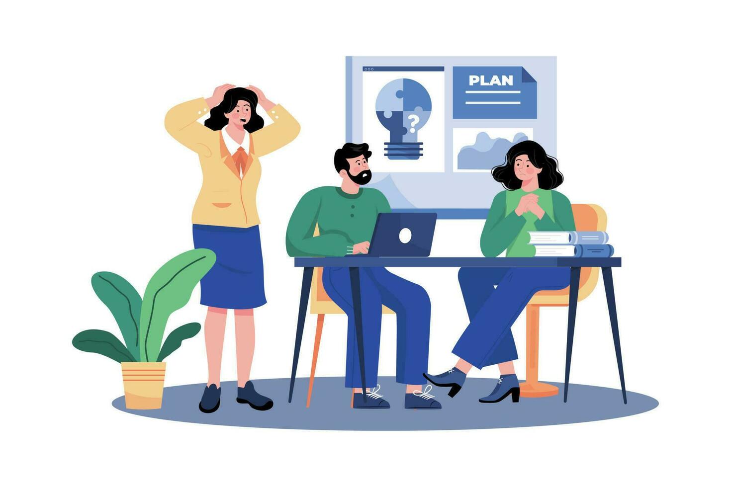 Executive Team Plan Company's Future Direction vector