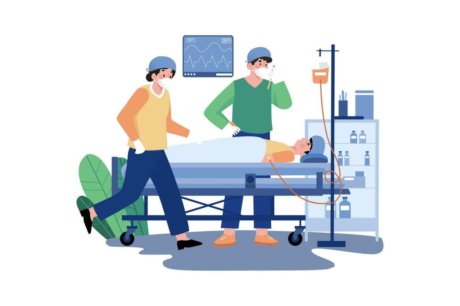 A Surgeon In The Operating Room vector