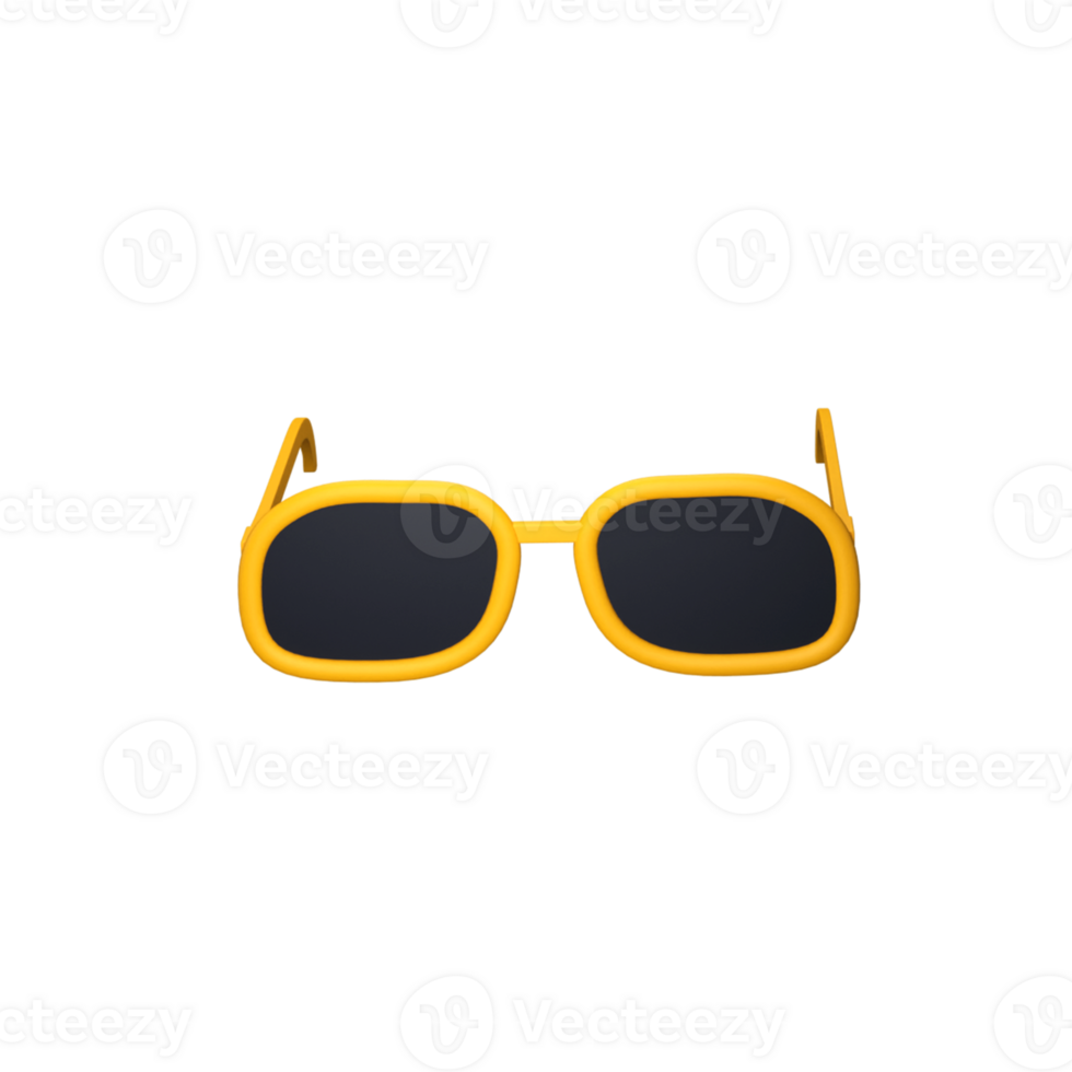 Yellow Sunglasses Icon In 3D Rendering. png