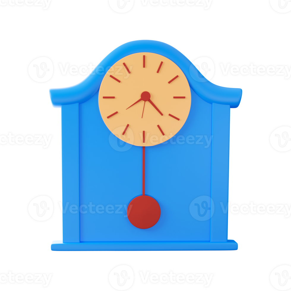 3D Bulova Pendulum Clock Icon In Blue And Orange Color. 23653553 PNG