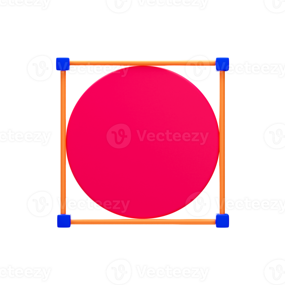 Pink Draw Circle Icon In 3D Style. png