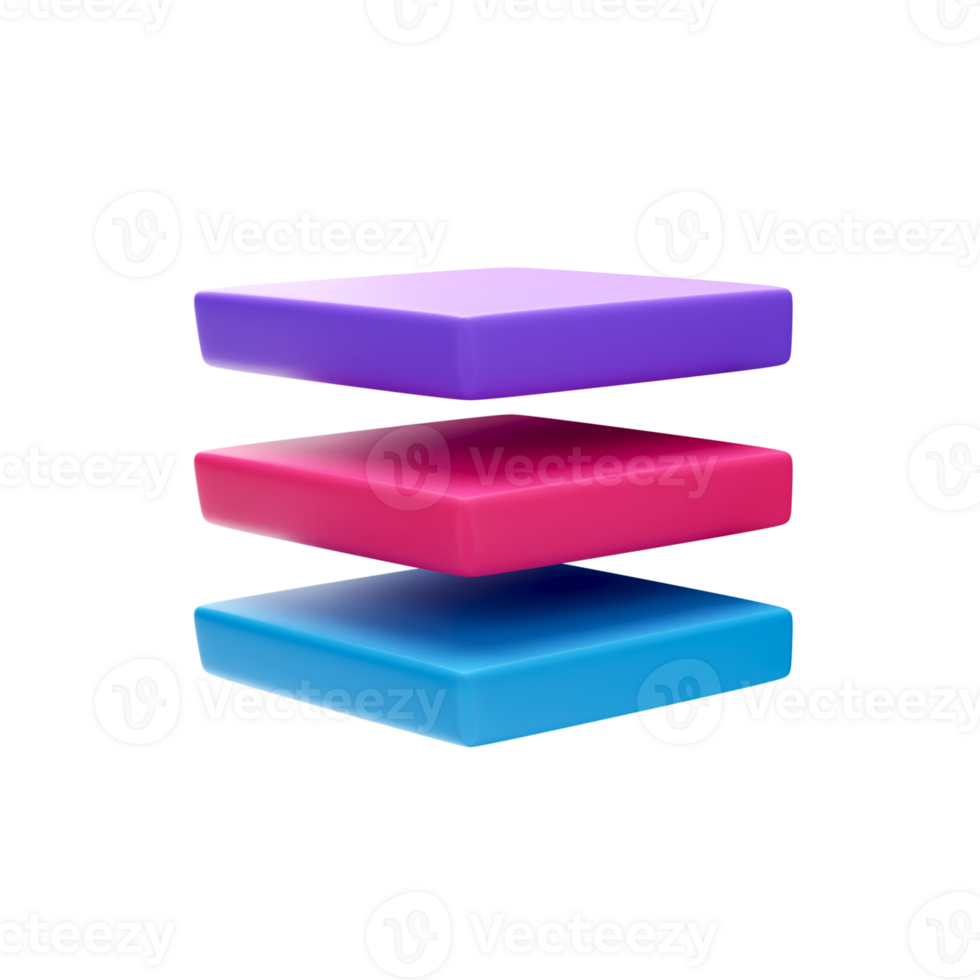 Colorful Layer Icon In 3D Style. png
