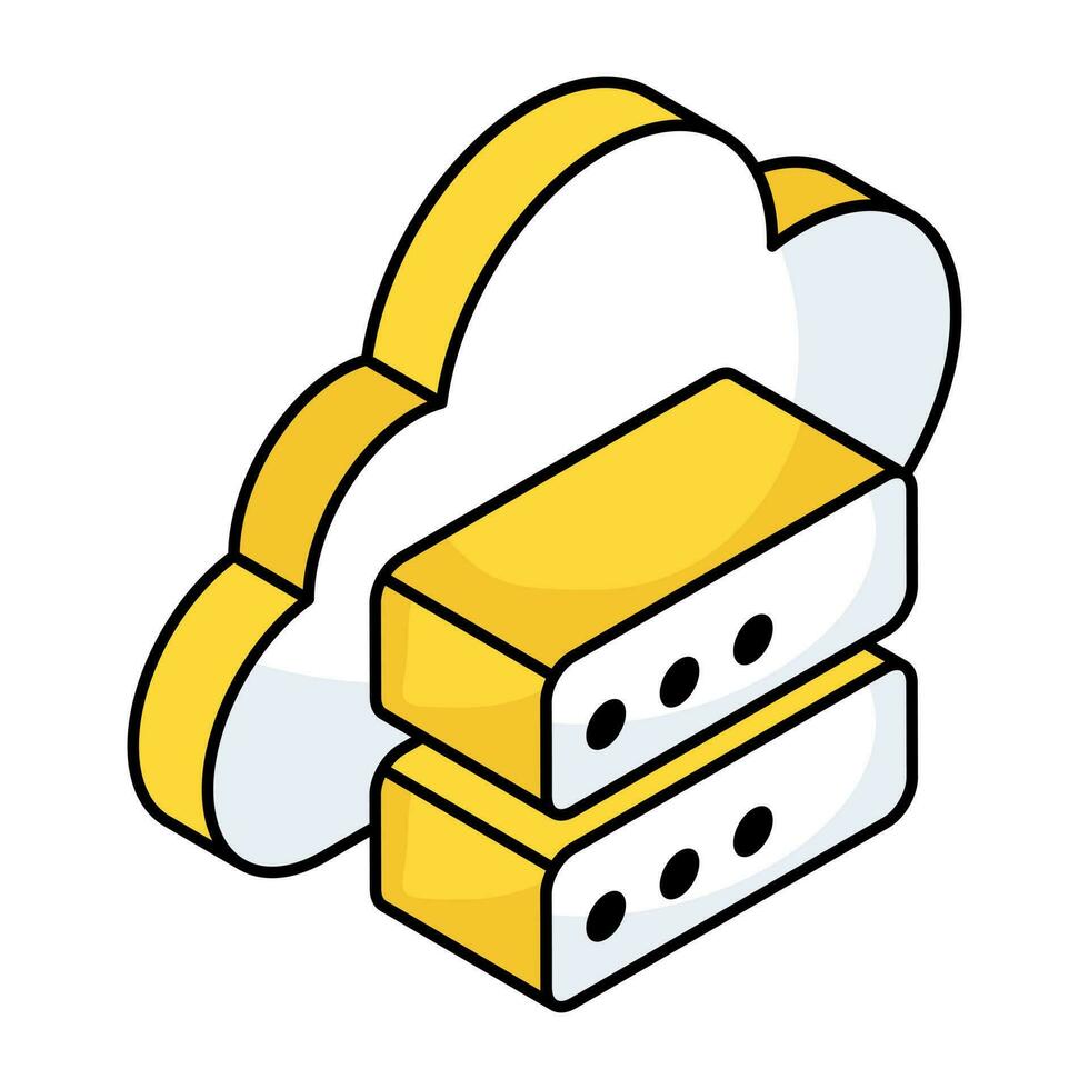 An icon design of cloud server vector