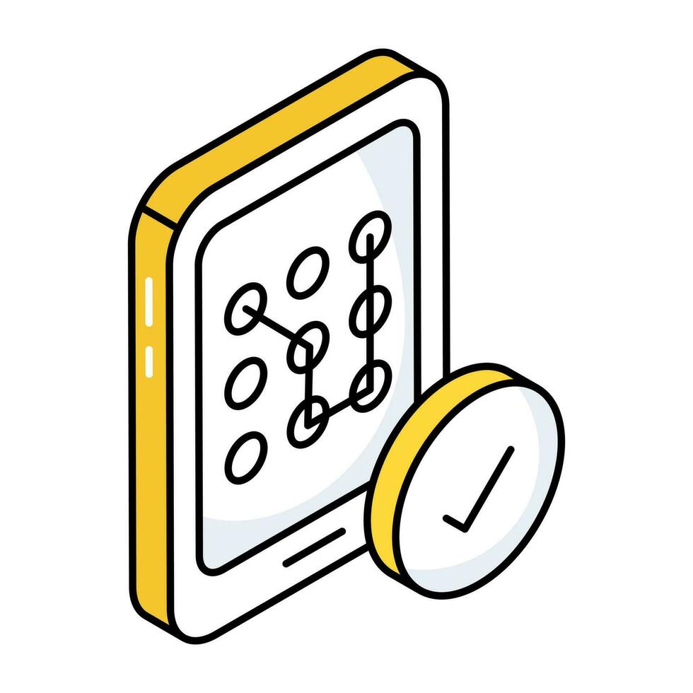 Modern design icon of mobile pattern lock vector