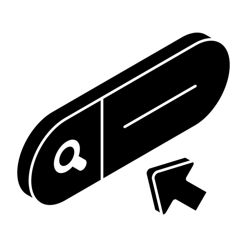 A creative design icon of search bar vector