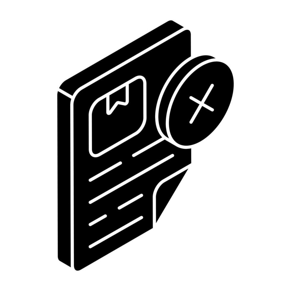 A unique design icon of order cancel vector