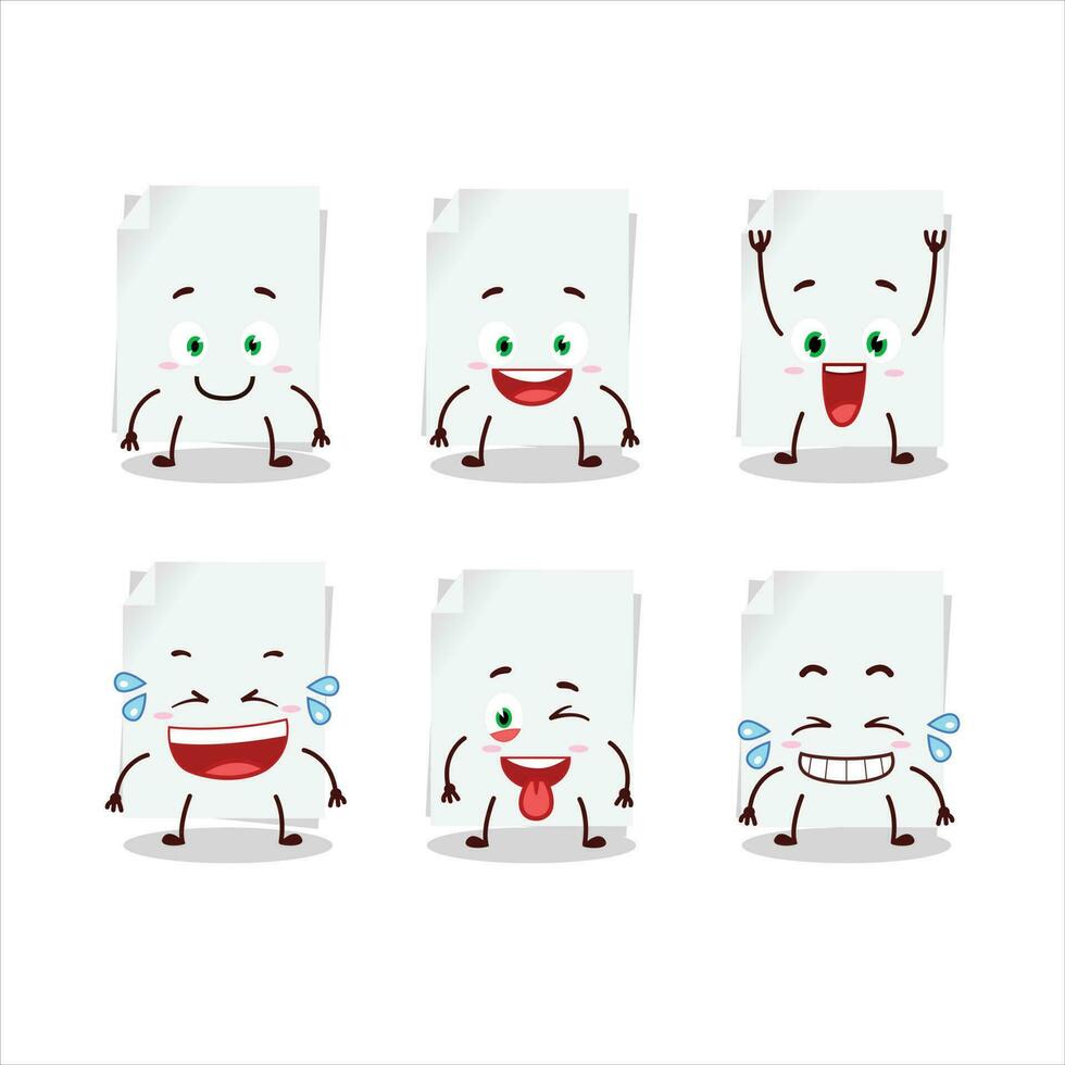 Cartoon character of blank sheet of paper with smile expression vector