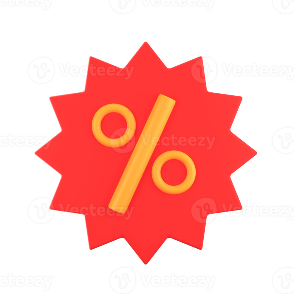 Yellow And Red Discount Star Sticker Element. png