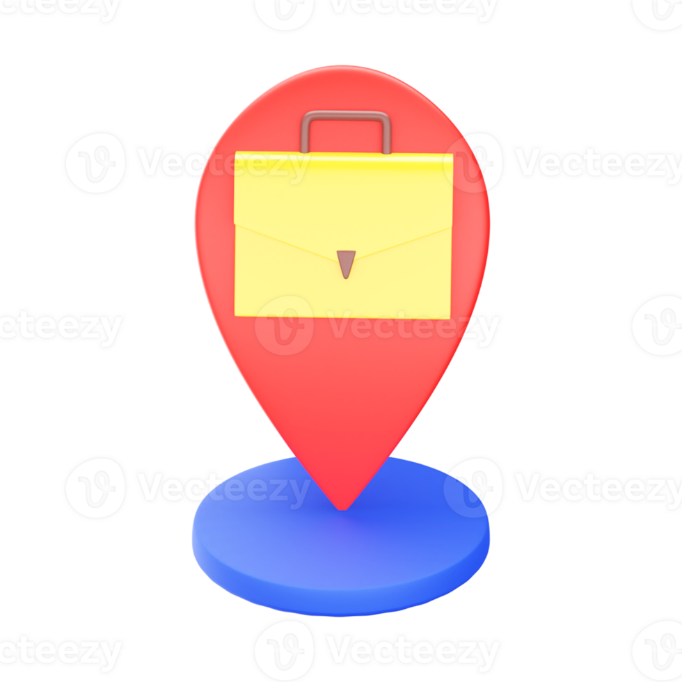 3D Style Job Location Point Colorful Element. png