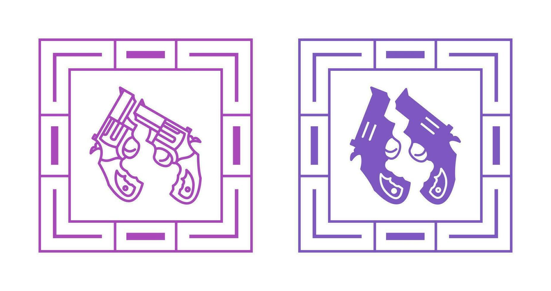 Two Guns Vector Icon