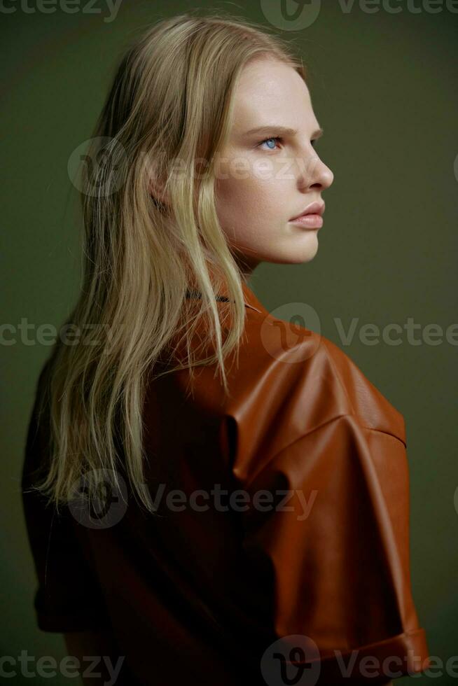 Profile of a beautiful girl closeup Stock Photo