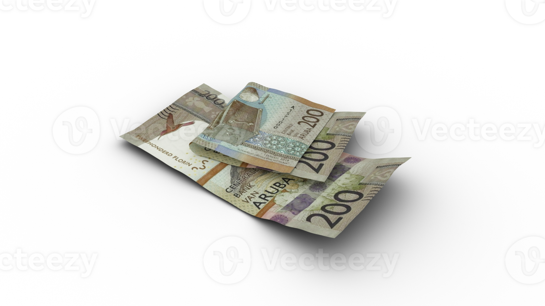 3D rendering of Double 100 Aruban Florin isolated on transparent background png