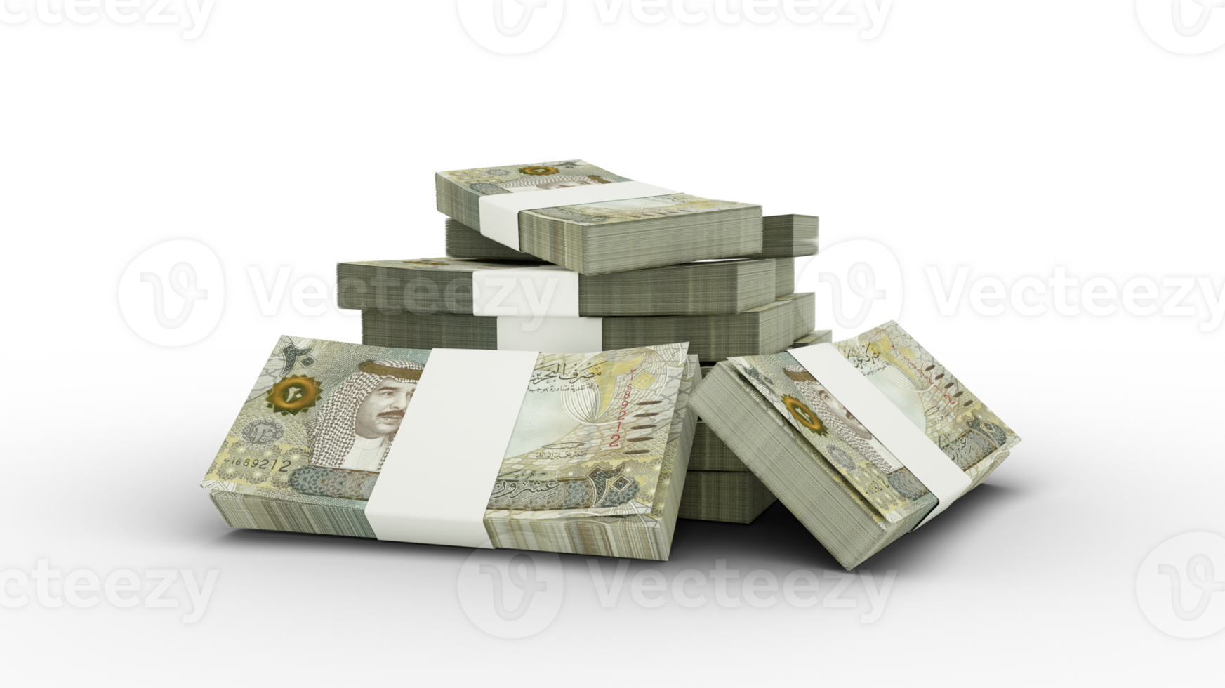 3d rendering of Stack of Bahamian dollar notes. bundles of 100 Bahamian currency notes isolated on transparent background png