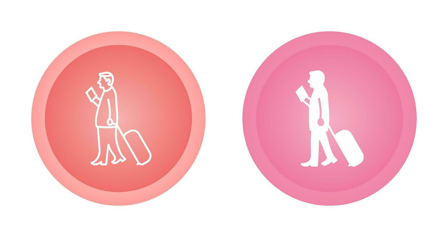 Walking with Luggage Vector Icon