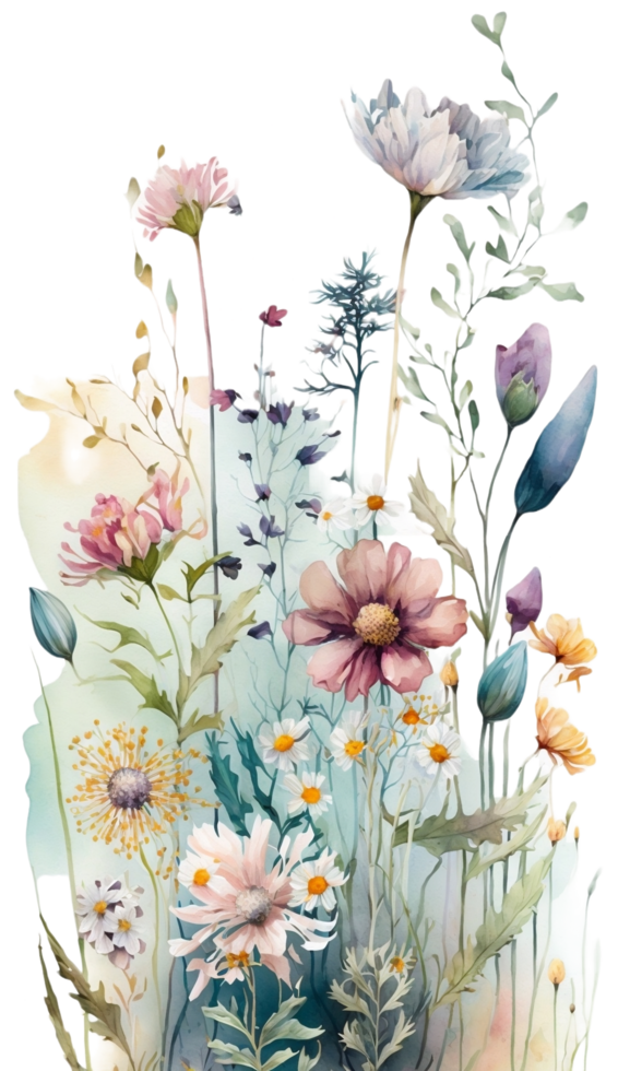 Wildflowers Watercolor Clipart png