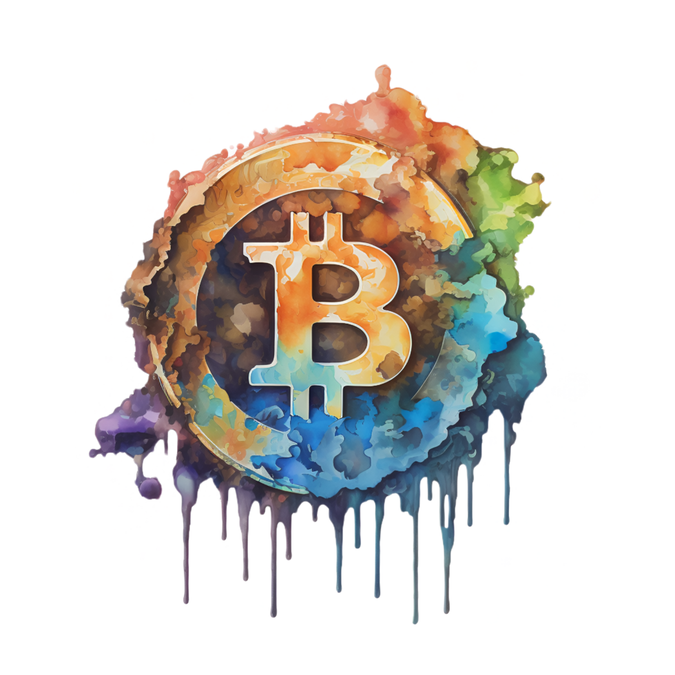 bitcoin simbolo acquerello schizzare struttura elemento ai generato png