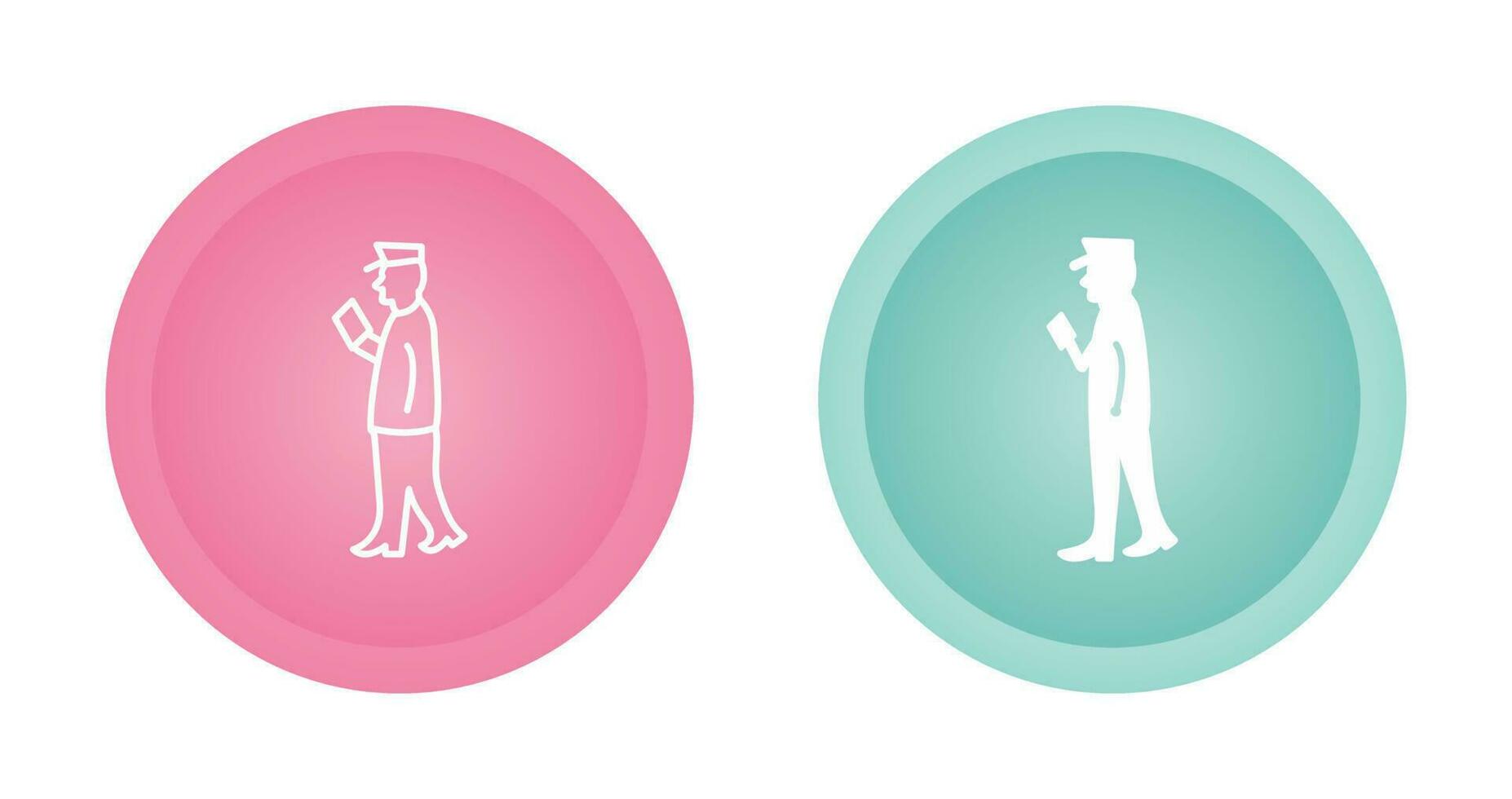 Guard Checking Passport Vector Icon