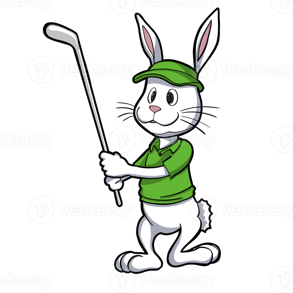 sport funny animal rabbit playing golf 23655121 PNG