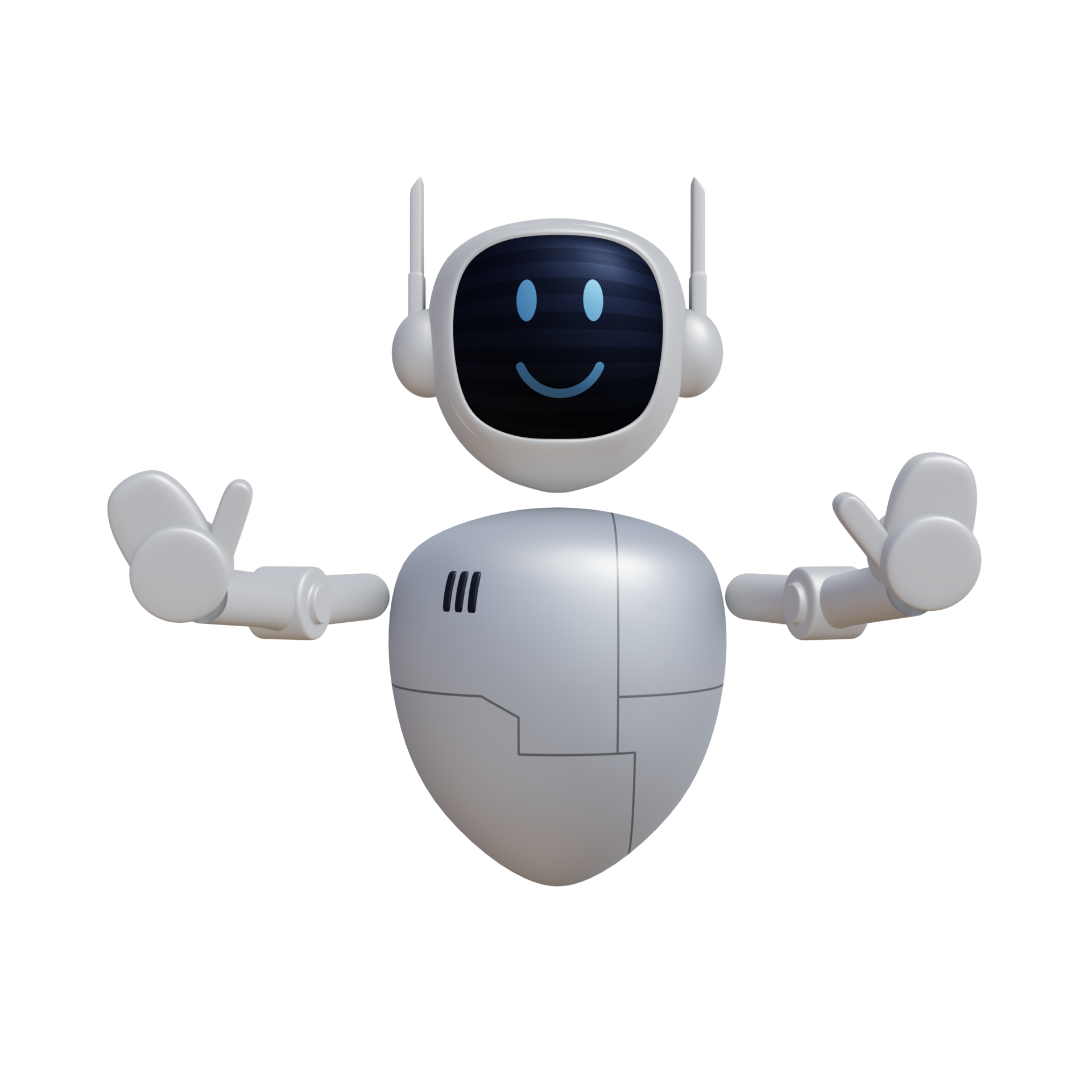 Robot 3d character with stop gesture 23655206 PNG