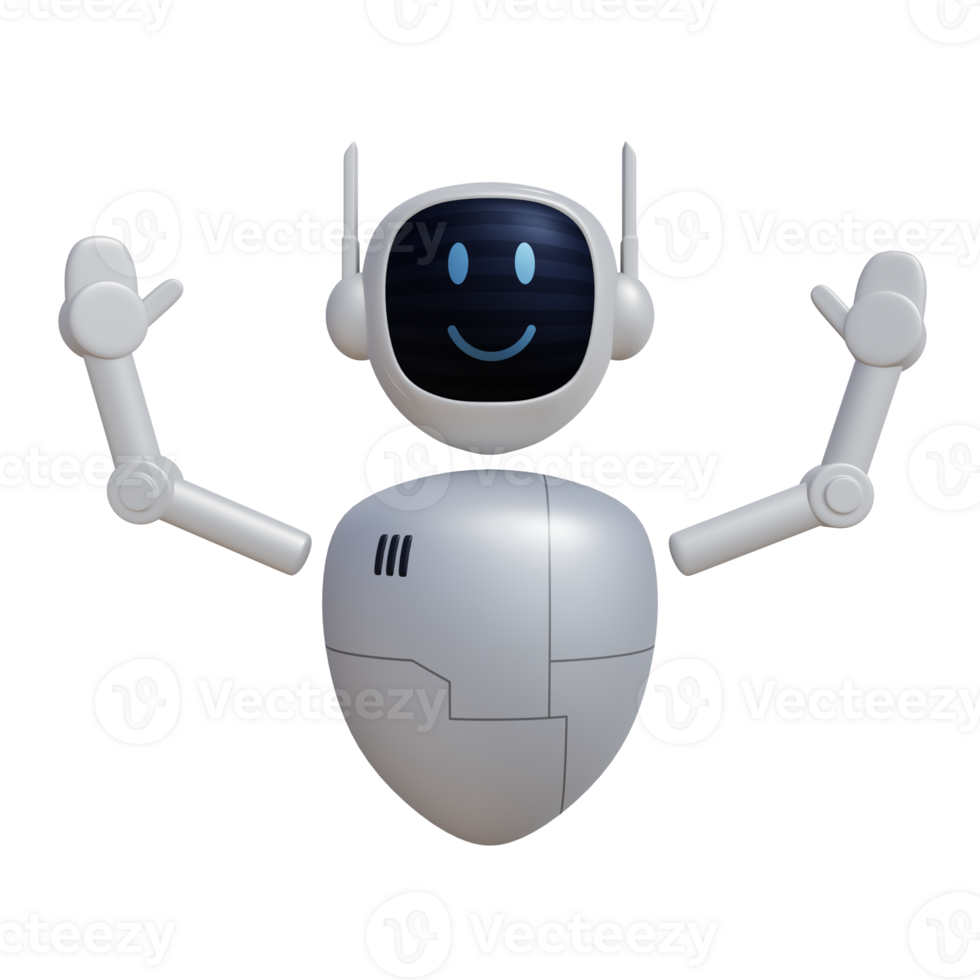 Robot 3d character png