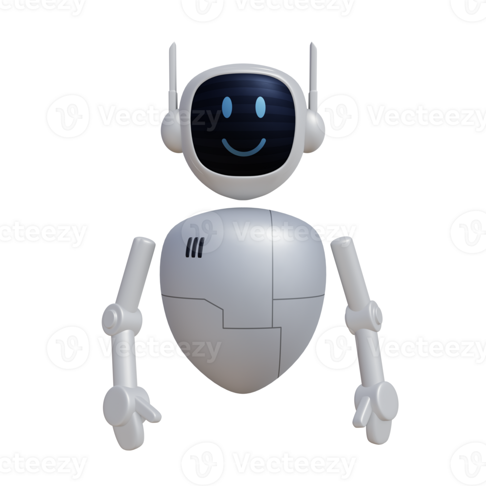 Robot 3d character png