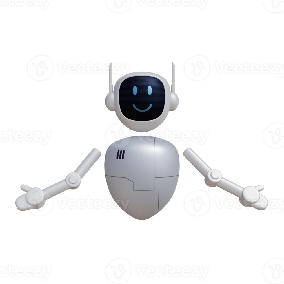 Robot 3d character png