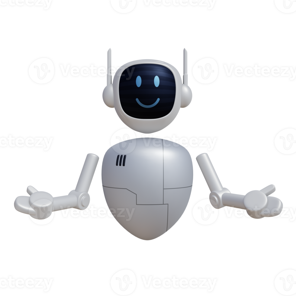Robot 3d character png