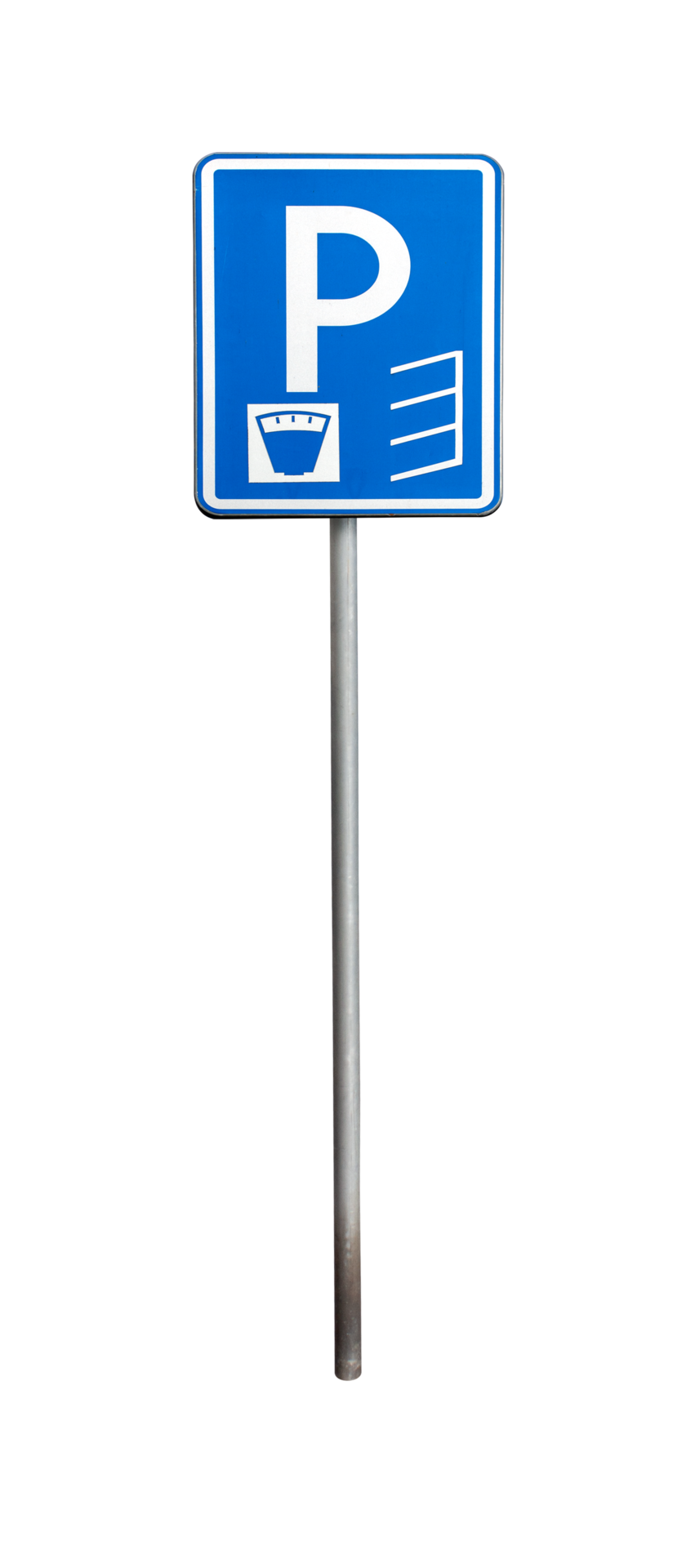 Metal post with traffic sign parking with time limit. 23655280 PNG