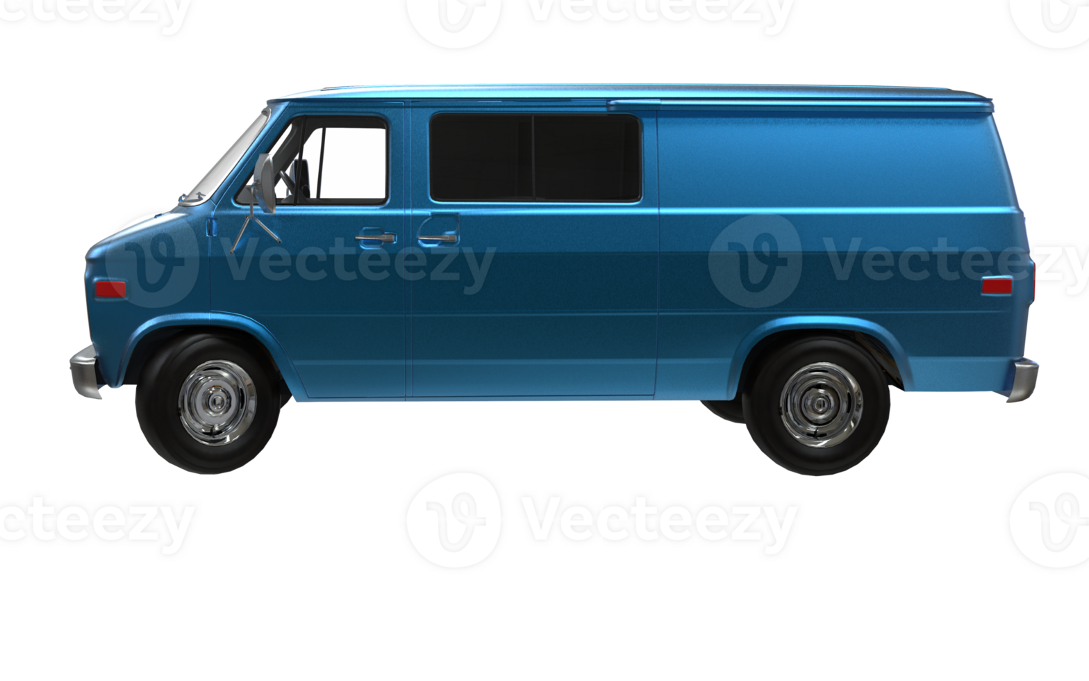 Blue 3d Van on transparent background png