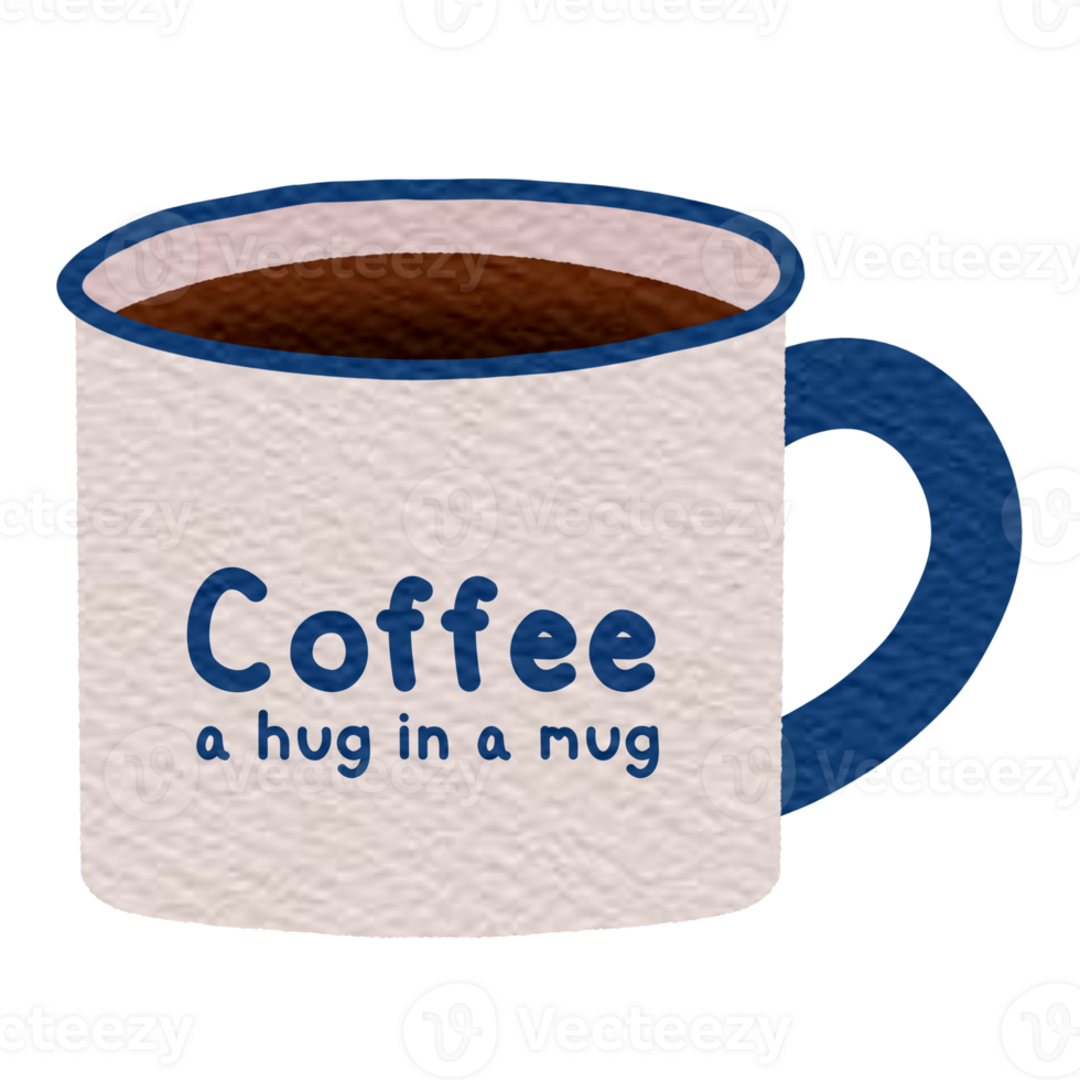 Coffee in blue mug png