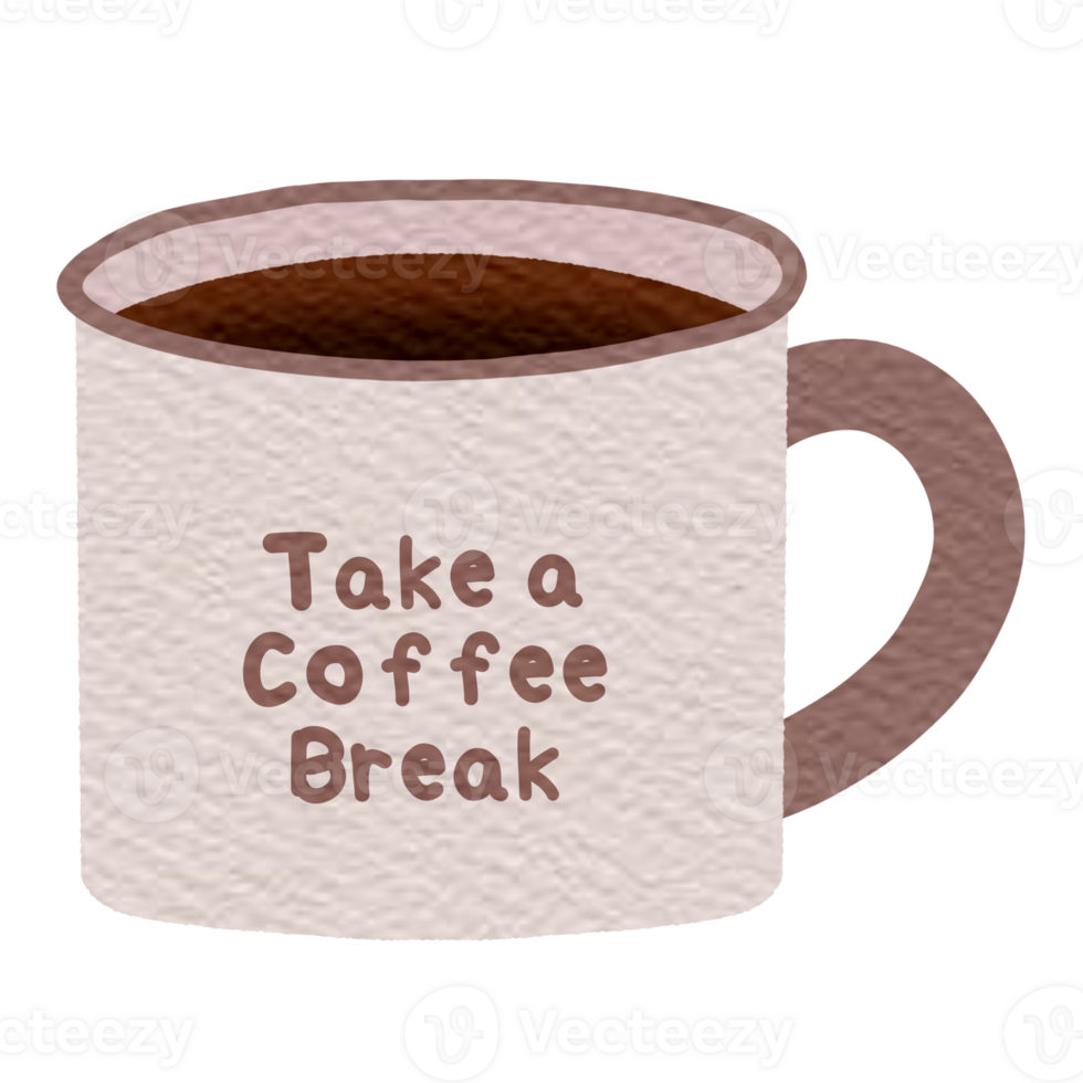 Brown mug of coffee png