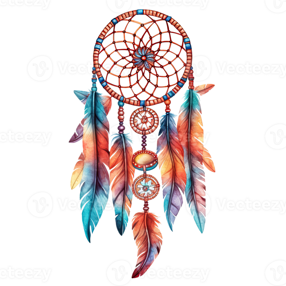 Watercolor dream catcher. Illustration png