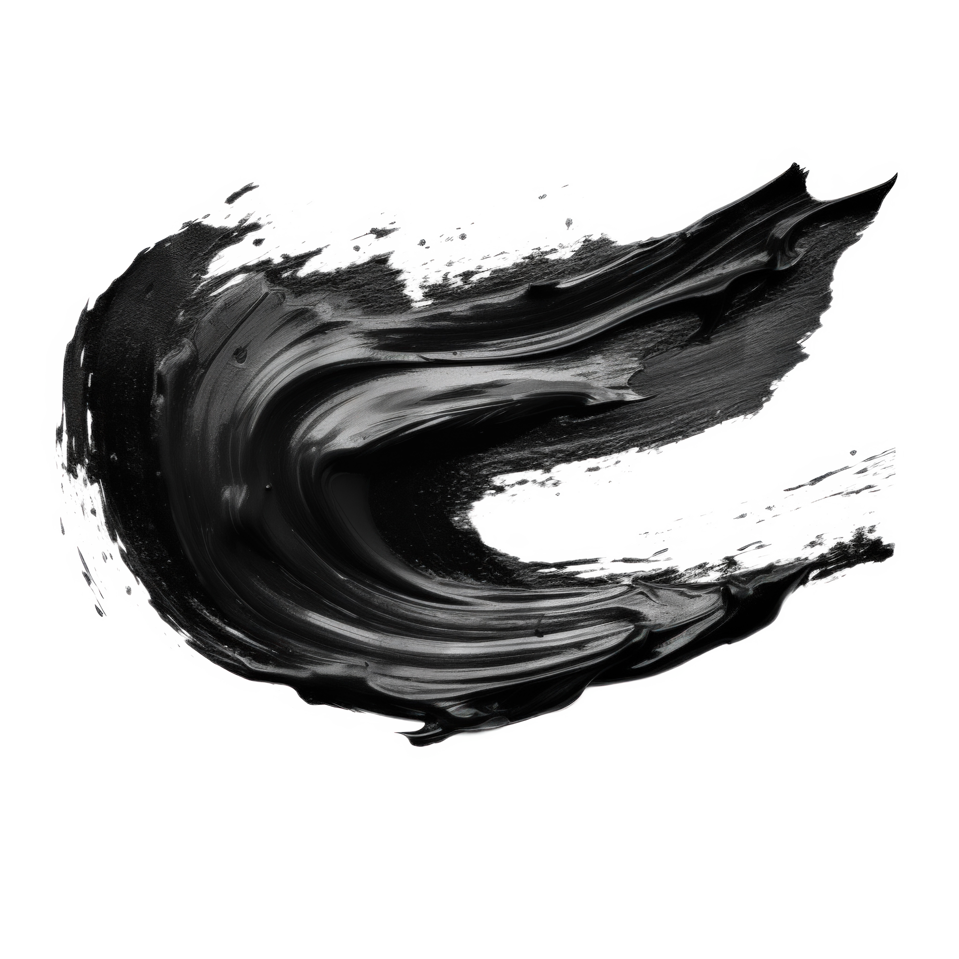 Black Thick Oil Paint Stroke PNG Overlay Graphic by Millie Her