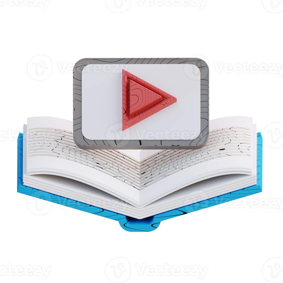 3D illustration online learning books png