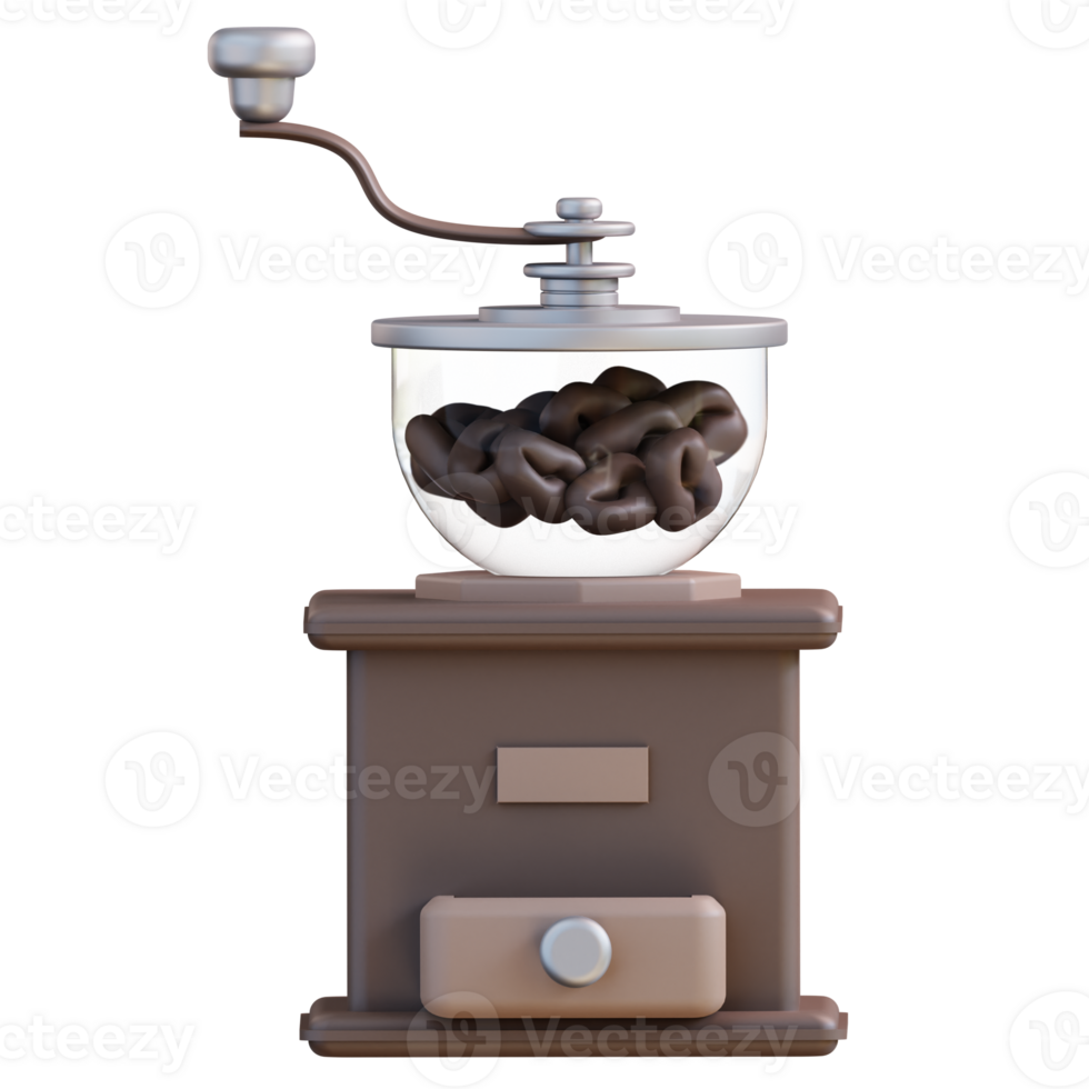 3d illustration coffee mill png