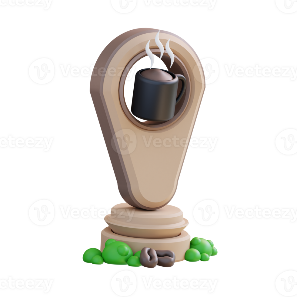 3d illustration location coffee shop png