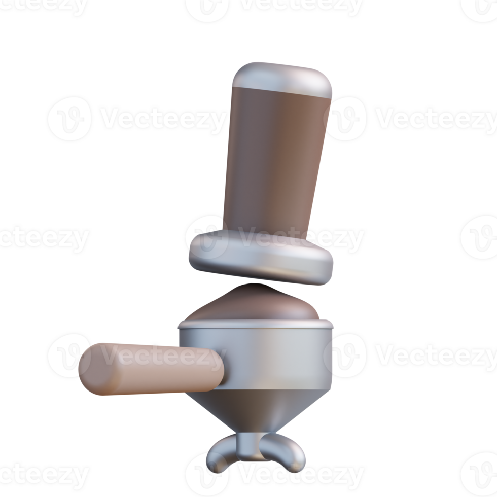 3d illustration portofilter and espresso tamper png