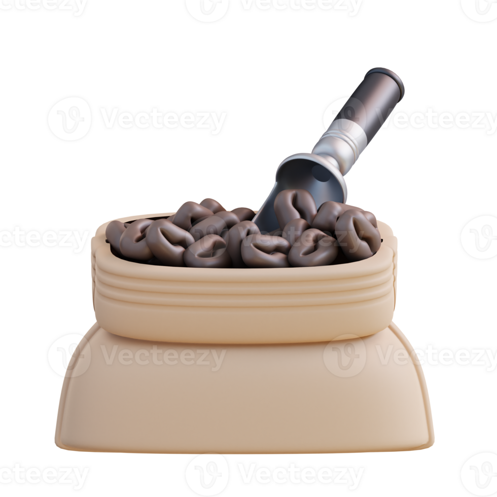 3d illustration sack of coffee been png