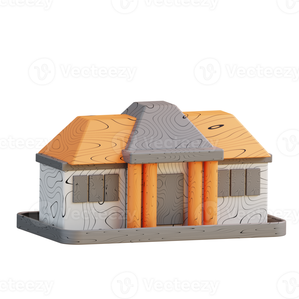 3D Illustration of a school building png