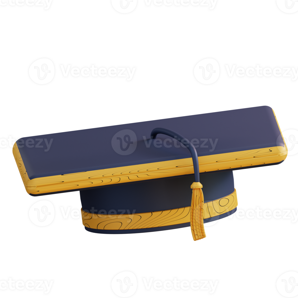 3D illustration of graduation cap png